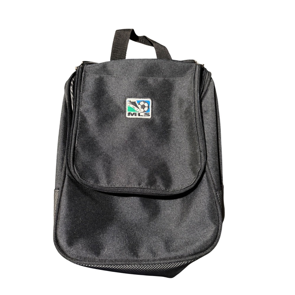 MLS Major League Soccer Black Hanging Toiletry Bag Travel Organizer Case Logo
